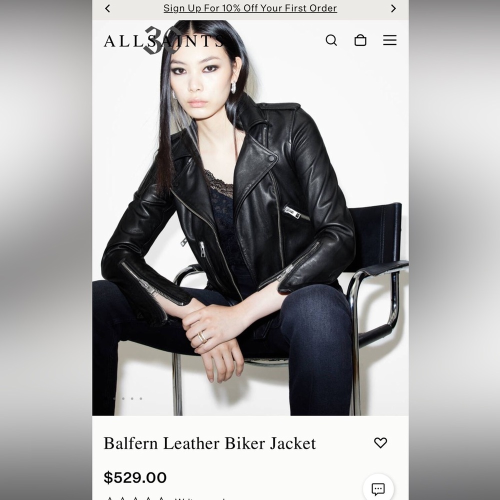 All saints leather jacket